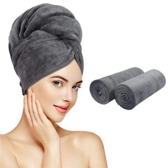 Microfiber Hair Towels Anti Frizz Hair Drying Towel Super Absorbent - Picture 1 of 7